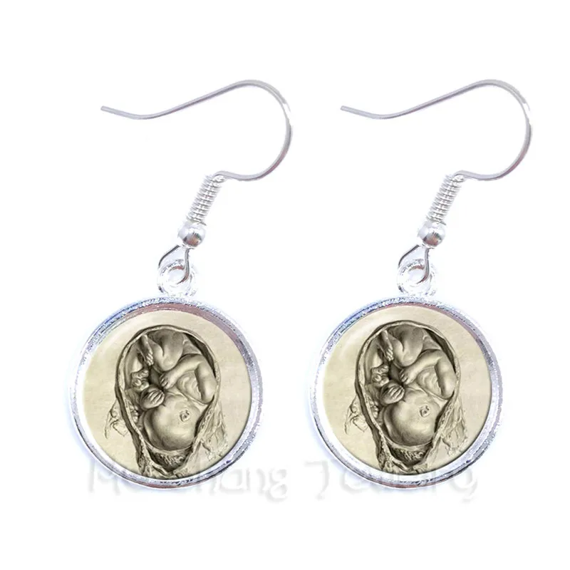 Human Anatomy Organ Glass Cabochon Earrings For Women Science Medical Punk Brain Eye Jewelry  Creative Gift