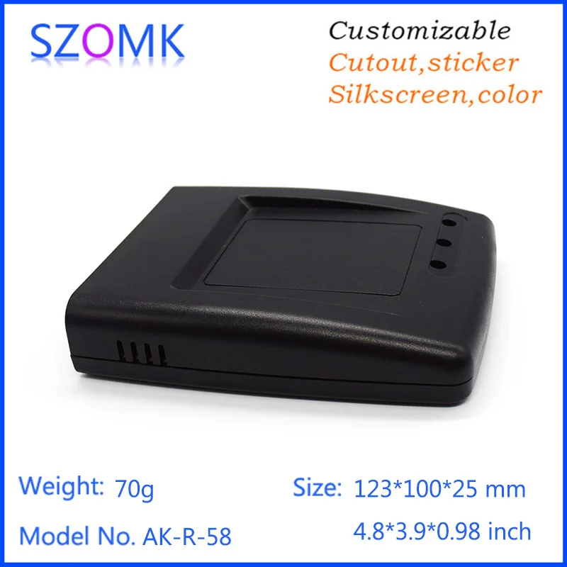 10Pcs 123*100*25mm szomk alarm housing electronics enclosures for pcb plastic case card access system sensor enclosure