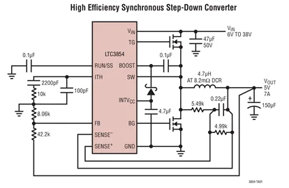 LTC3854EDDB LTC3854EMSE LTC3854IDDB LTC3854IMSE LTC3854 - Huella pequeña, Controlador CC/CC reductor síncrono de amplio rango de VIN