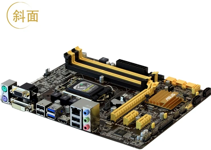 Asus B85M-G用のオリジナルb85マザーボード,lga 1150コネクタ,i3,i5,i7,e3,ddr3,hdmi,dvi,micro-atx,中古製品の販売