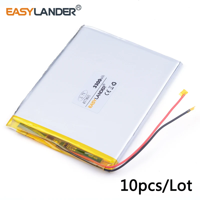 

10pcs /Lot 3.7v lithium Li ion polymer rechargeable battery 458090 3200mAh For Tablet Pc ,DIY,Power mobile,Power bank,PAD,DVD