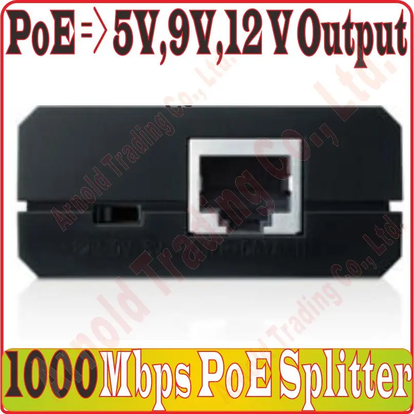 100 metre Standart IEEE802.3-AF POE Ayırıcı, güç kaynağı Modülü PoE Ağ Güç Ayırıcı 12 V/9 V/5 V, 1000 Mbps POE Splitter