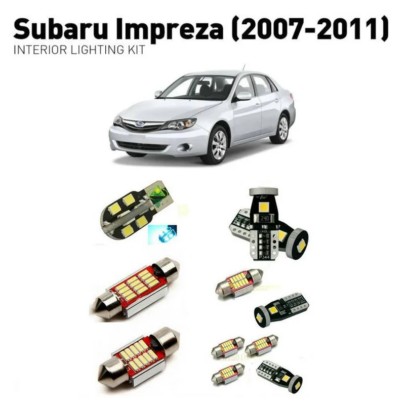 

Led interior lights For Subaru impreza 2007-2011 6pc Led Lights For Cars lighting kit automotive bulbs Canbus