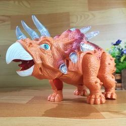 Brinquedo elétrico ambulante do dinossauro para crianças, brinquedo dos desenhos animados, tamanho grande, som claro, alta qualidade