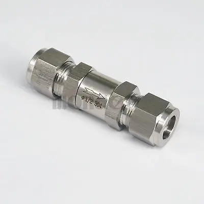 

Fit 1/2" OD Tube 304 Stainless Steel One Way Check Valve Non-return in Line Compression Valve