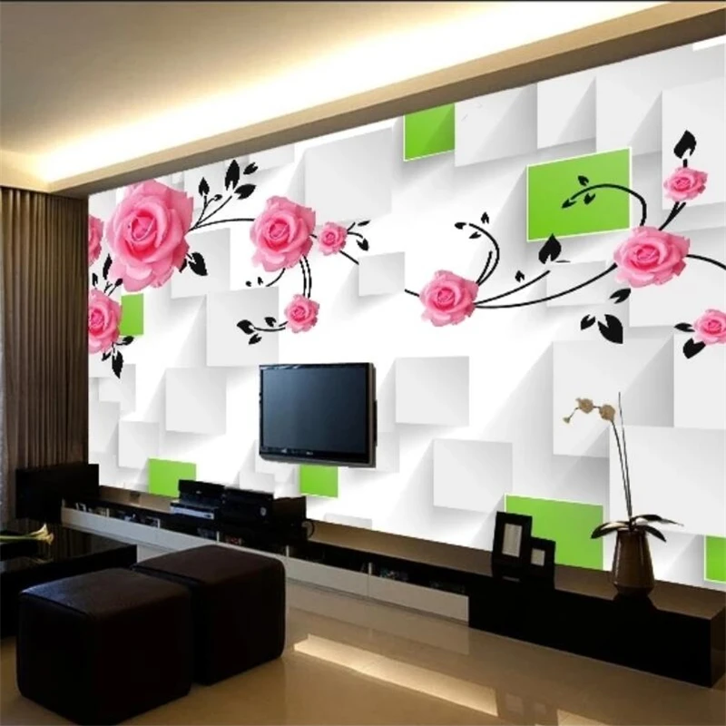 

wellyu Custom wallpaper 3D murals living room rose box TV background wall bedroom restaurant clothing store mural 3d wallpaper