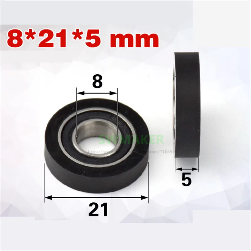 8*21*5mm super silent polyurethane 688 pack rubber bearing, forming bearing, rolling wheel, /PU pulley