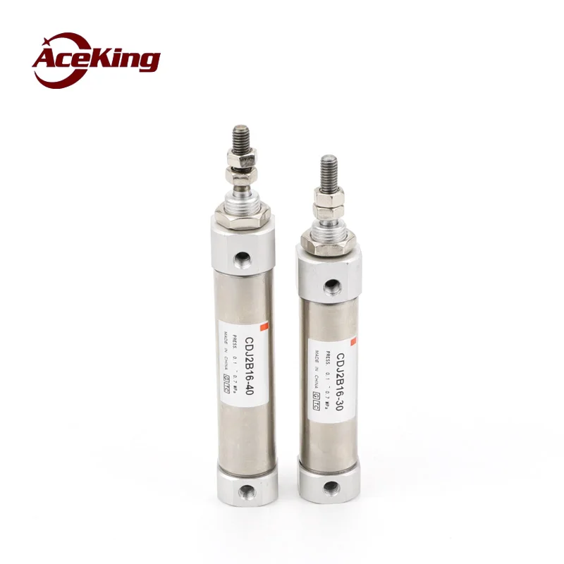 AceKing pen cylinder miniature stainless steel double acting single rod mini cdj2b 10/12/16-10/20/30/50/80/100 stroke cylinder image 2