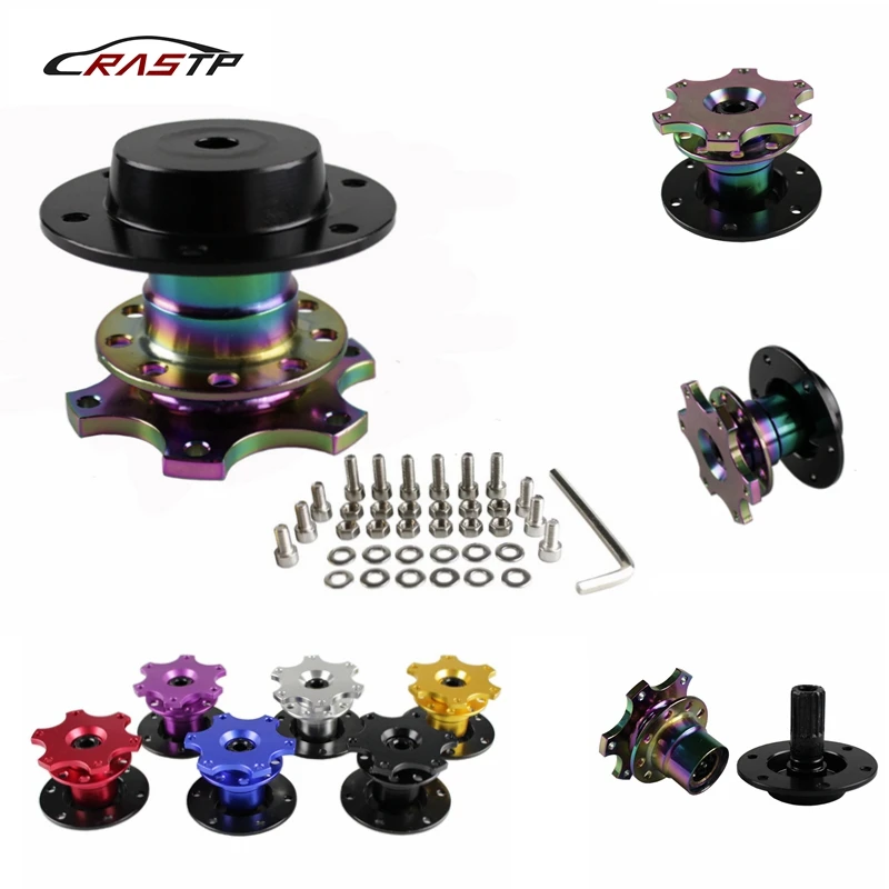 RASTP-Universal 6 Hole Car Racing Steering Wheel Quick Release Hub Adapter Snap Off Boss RS-QR001