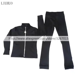 LIUHUO Ice Figure Skating Fleece Jacket Women's Girls Tracksuit Clothing Suits Butterfly Dance Training Roller Sport Teen Child