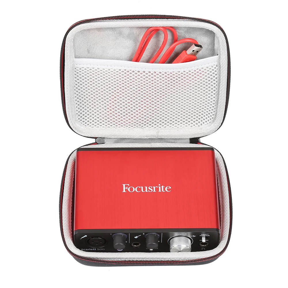 ZOPRORE Hard EVA Travel Portable Cover Protective Bag Case for Focusrite Scarlett Solo Case Extra Space