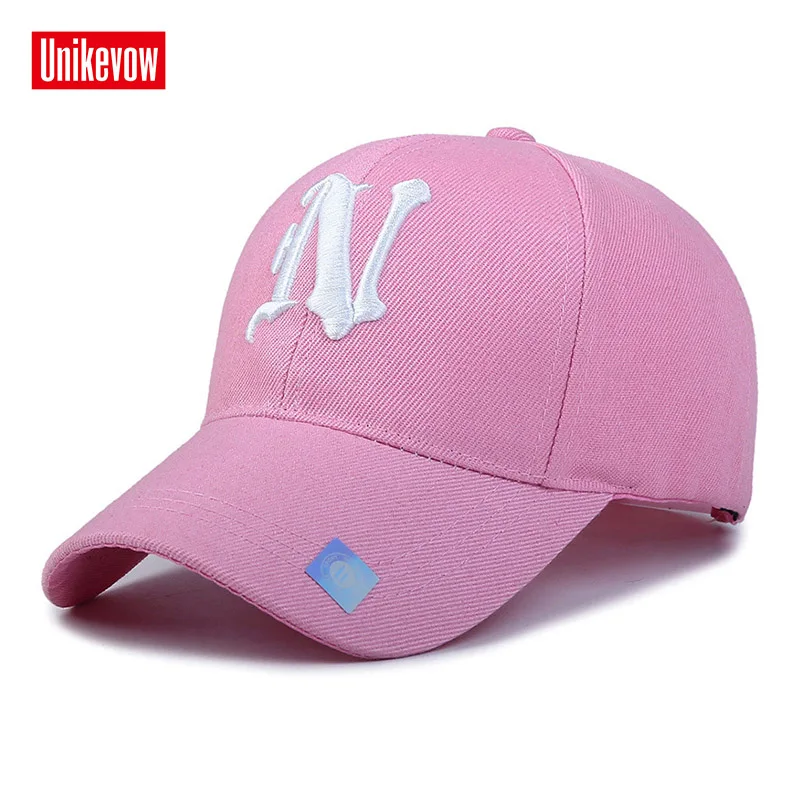 1Piece Baseball Cap Solid Color Leisure Hats With N Letter 3D Embroidered Caps for Men And Women