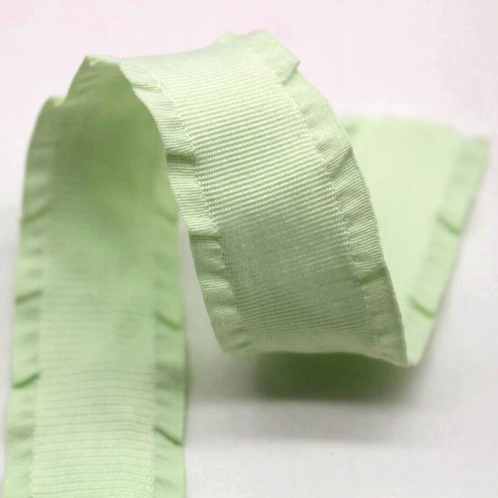 25MM 50 Yards Ruffled flounces Fold Lotus leaf Wearable Double Ribbon DIY Handmade Crafts Accessories Materials Decorations