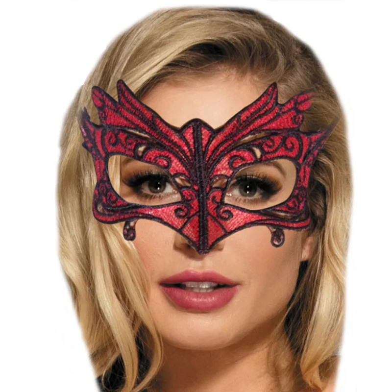 Charming Red Sexy Women Lace Eye Mask Hollow Out Party Mask Women Sexy Lingerie Porno Sex Adult Games Erotic Cosplay Masks