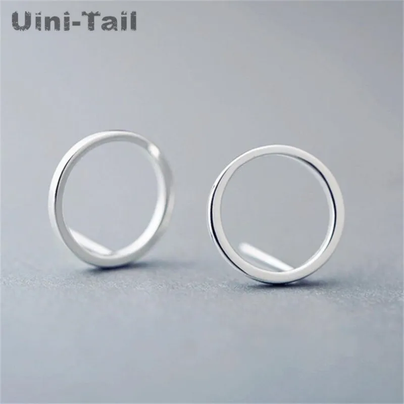 Uini-Tail 925 Tibetan silver round circle earrings fashion temperament minimalist silver jewelry high quality hypoallergenic