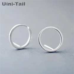 Uini-Tail 925 Tibetan silver round circle earrings fashion temperament minimalist silver jewelry high quality hypoallergenic