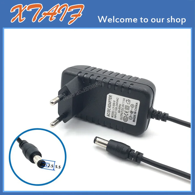 NEW 9V1A AC 100V-240V Converter Adapter DC 9V 1A  9V1000mA Power Supply EU Plug DC 5.5mm x 2.1mm Free post shipping