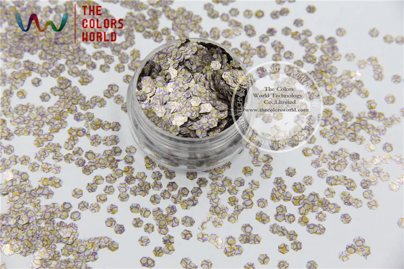 

TCB089 Hexagon Shape 3MM Size pattern glitter for nail Art nail Polish nail gel makeup or other DIY decoration