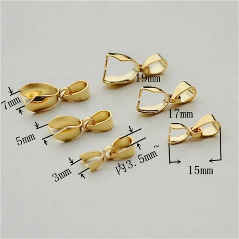 10pcs/lot 15/17/19mm Stainless Steel Clasps Clasps Clips Charm Bails Beads Connectors For Jewelry Making Finding DIY Necklace