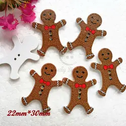 New year decorative material 50pcs Gingerbread Man wood buttons Christmas decorative buttons scrapbook craft diy materials