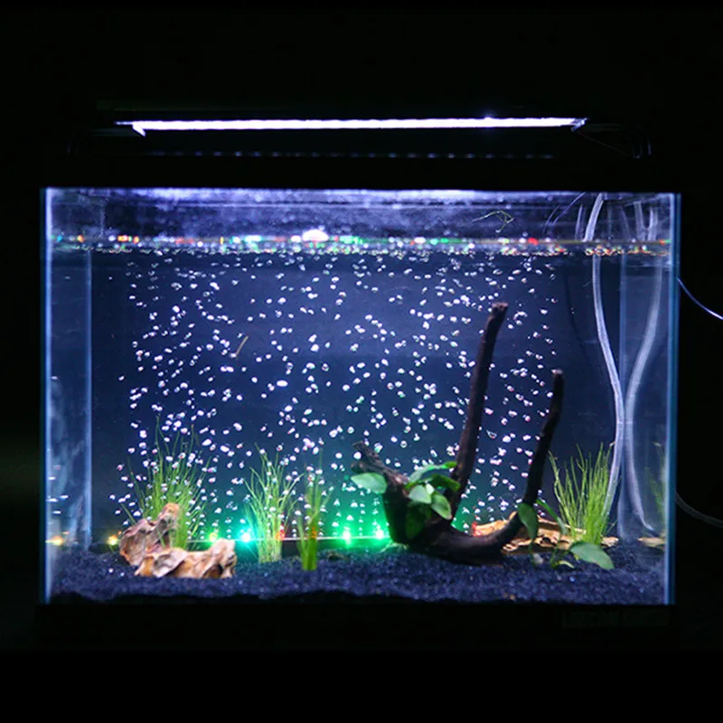 AC110V-220V Multicolor Underwater Aquarium LED Bubble Light Air Stones Fish Tank  Air Curtain Bubble LED Lamp Aquariu