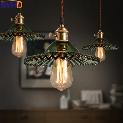 IWHD Modern Pendant Lamp Fashion Umbrella shape Hanging Lights Retro Industrial Glass Pendant Light Fixtures Lamparas Luminaire