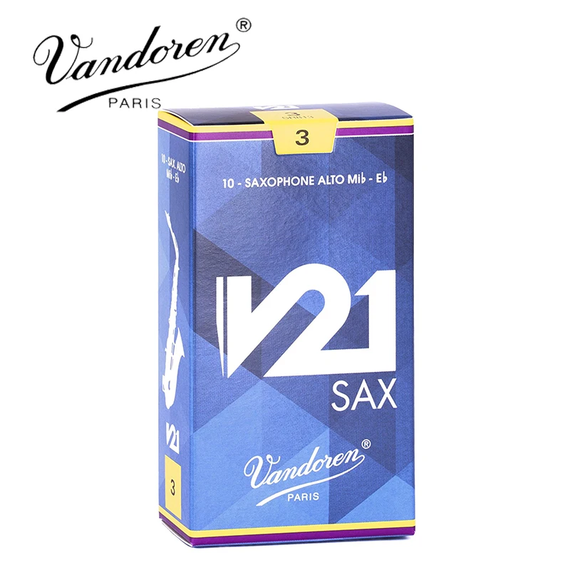 Original France Vandoren V21 Alto Saxophone Reed Strength 2.5# 3# 3.5# Box of 10 [With Gift]