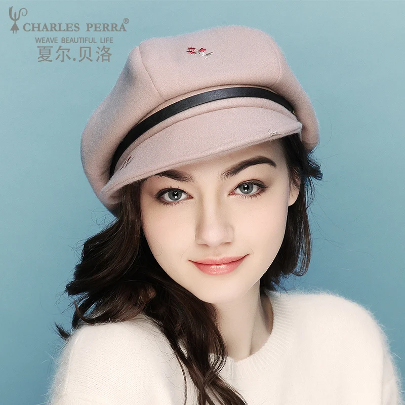 

Lady Wool Fedoras Hat Kids Autumn Winter Beret Cap Female Fashion Cap Octagonal Hat Girls Outside Leisure Casual Hats B8675