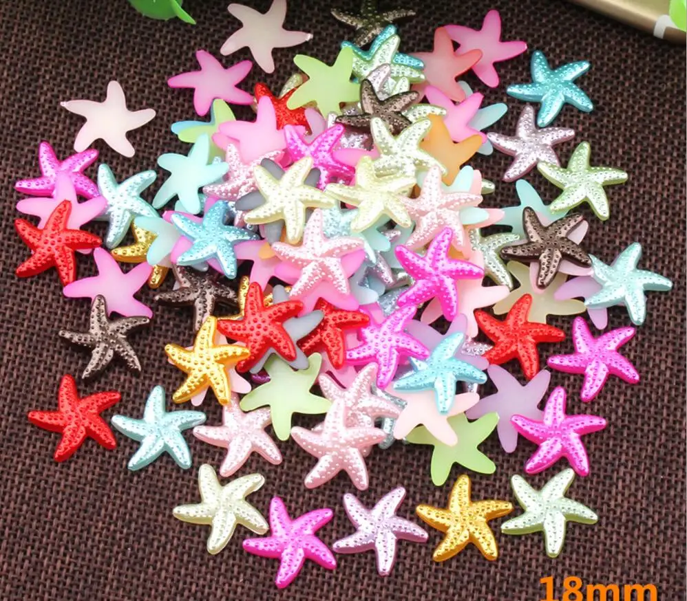 1000pcs 18mm ABS Starfish Multicolored Pearl Bead For Sewing UV Epoxy Filler Resin Jewelry Making Craft Nail art Accessories