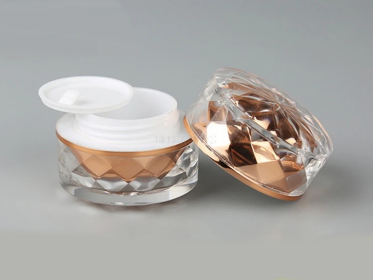 

5g 10g Gold/Silver Bright Diamond Acrylic cream jar,Lotion Mask Refillable Bottles,Cosmetic Packaging Jar Nail powder 100pcs/Lot