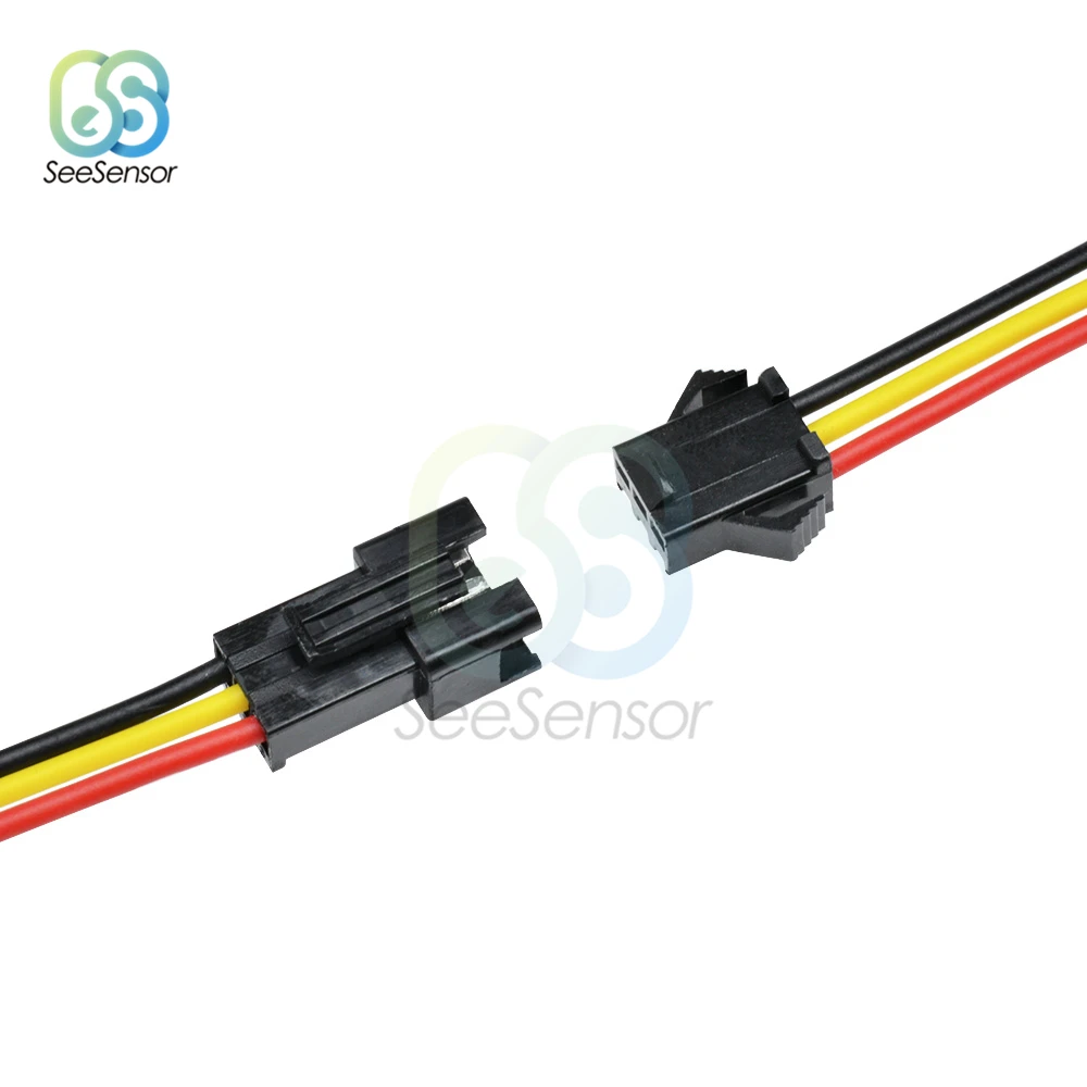 5Pairs 10cm 15cm 30cm Long JST SM 3Pins 3P Plug Male to Female Wire Connector Adapter LED Connectors