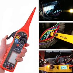 Auto verificador multifuncional elétrico do circuito, reparo do carro, multímetro automotivo, lâmpada, tela, poder, 0V-380V