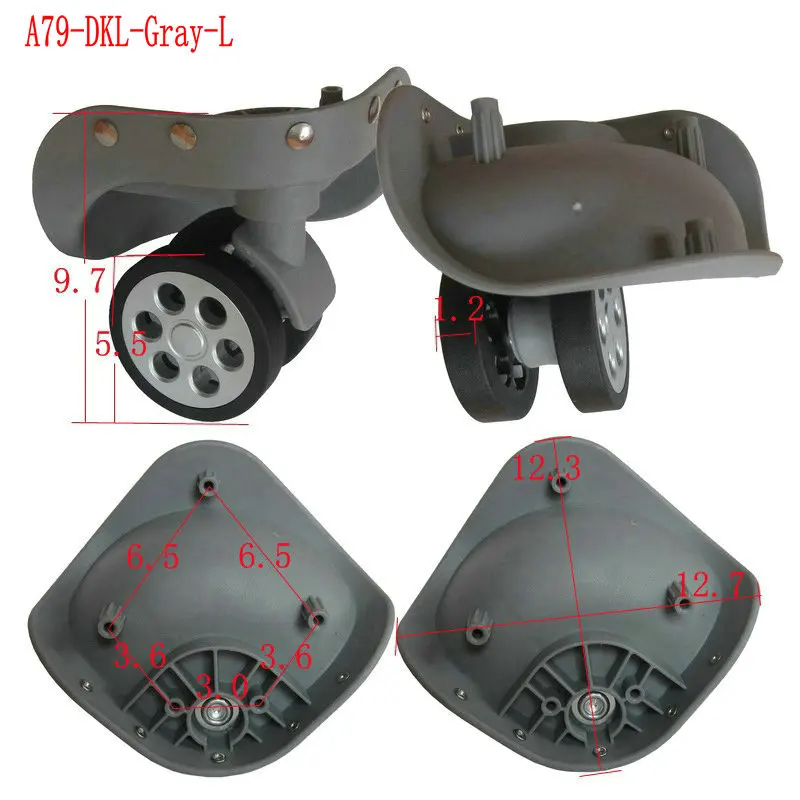 Roue de remplacement A79-DKL pour la réparation des valises de voyage, haute résistance à l\'abrasion, Base de fixation