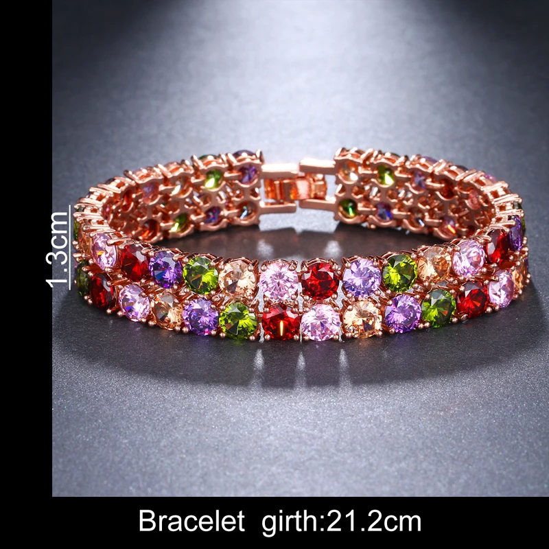 Bettyue Multicolour Bracelet Gorgeous Chain Link Bracelet for Women Shining AAA Cubic Zircon Crystal Jewelry Wedding Gift