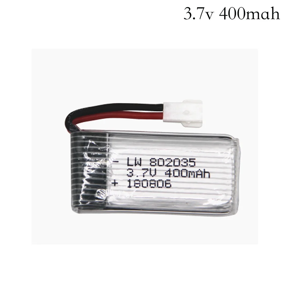 

3.7V 400mah 30c Lipo Battery For H107 H31 KY101 E33C E33 U816A V252 H6C 25C RC Quadcopter 802035 30C Lipo Battery 3.7 v 400 mAh