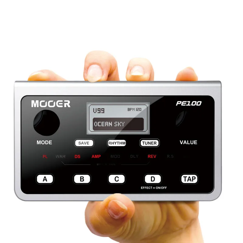 

MOOER portable PE100 Guitar Mutil-Effect pedal Processor LCD display guitar effect Pedal with pedal connector