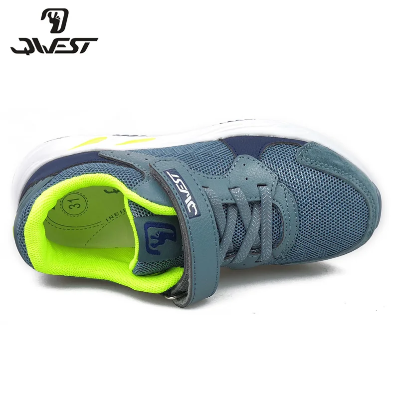 QWEST Spring& Summer Leisure Sports Running Shoes Hook& Loop Outdoor Blue Sneakers for Boy Size 30-36 Free Shipping 91K-NQ-1268