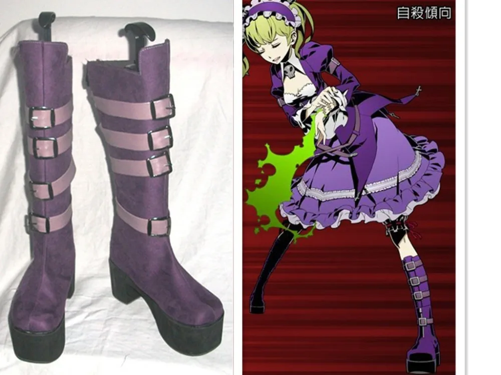 Unlight Sheri Purple Cosplay Shoes Long Boots S008