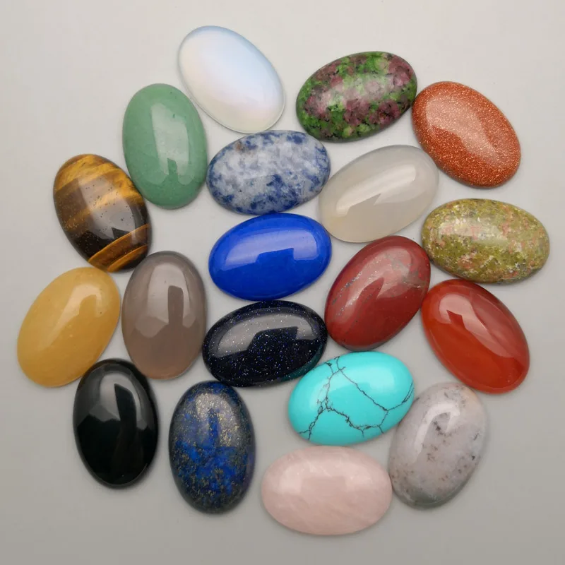 Fashion mixed 10-50pcs natural stone Cabochon bead no hole10X14 13X18 25X18 15X30 20X30 30X40 MM Ring accsories wholesale