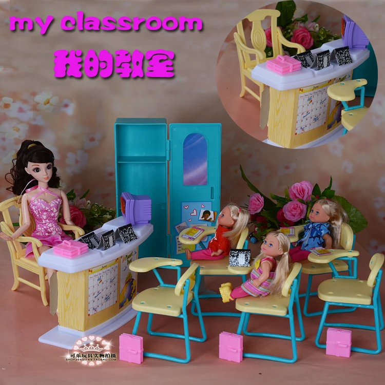 Accessories for 30cm bjd dolls teacher classroom school kitchen for 30cm furniture pool Wardrobe closet bed bathtub bathroom description 6