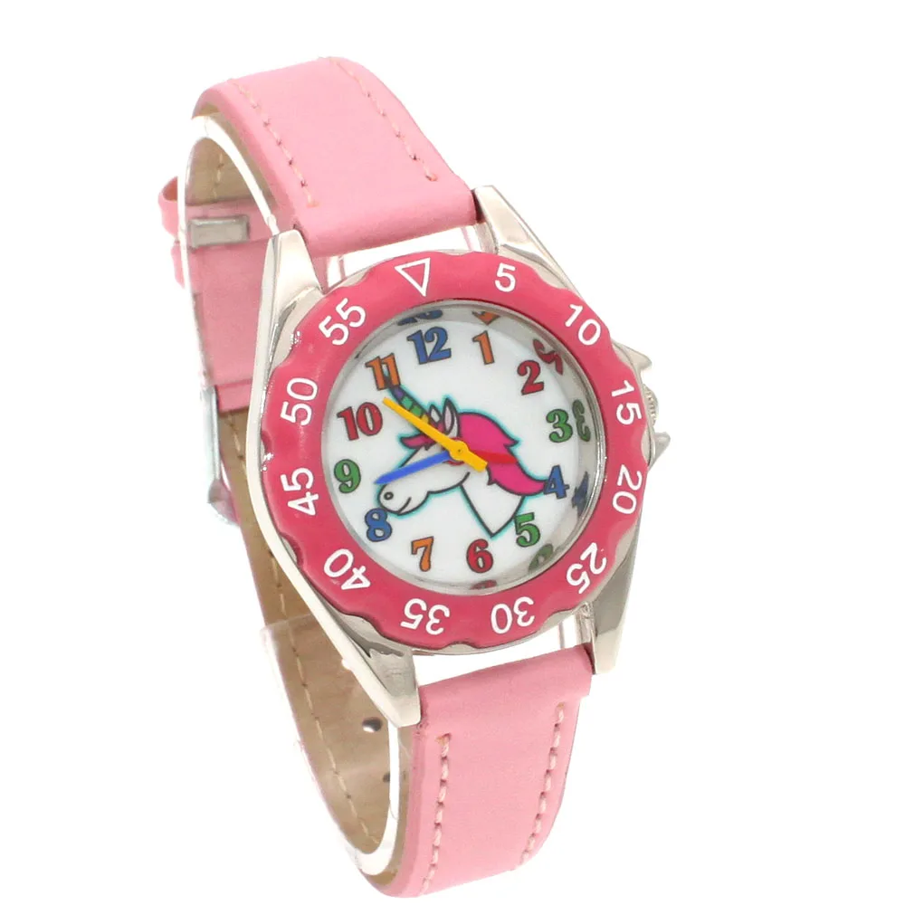 The First Watch for Kids Girls Women Leather Wristwatch Casual dress watch Fashion Children Learn Time Watch Dropshipping U83B