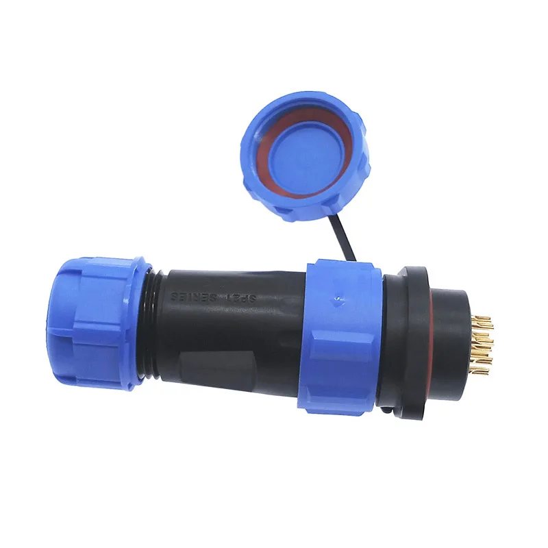 SP2110 Waterproof connector flange SP21 2/3/4/5/7/9/12 Pin IP68 power cable connector Male plug and Femal socket