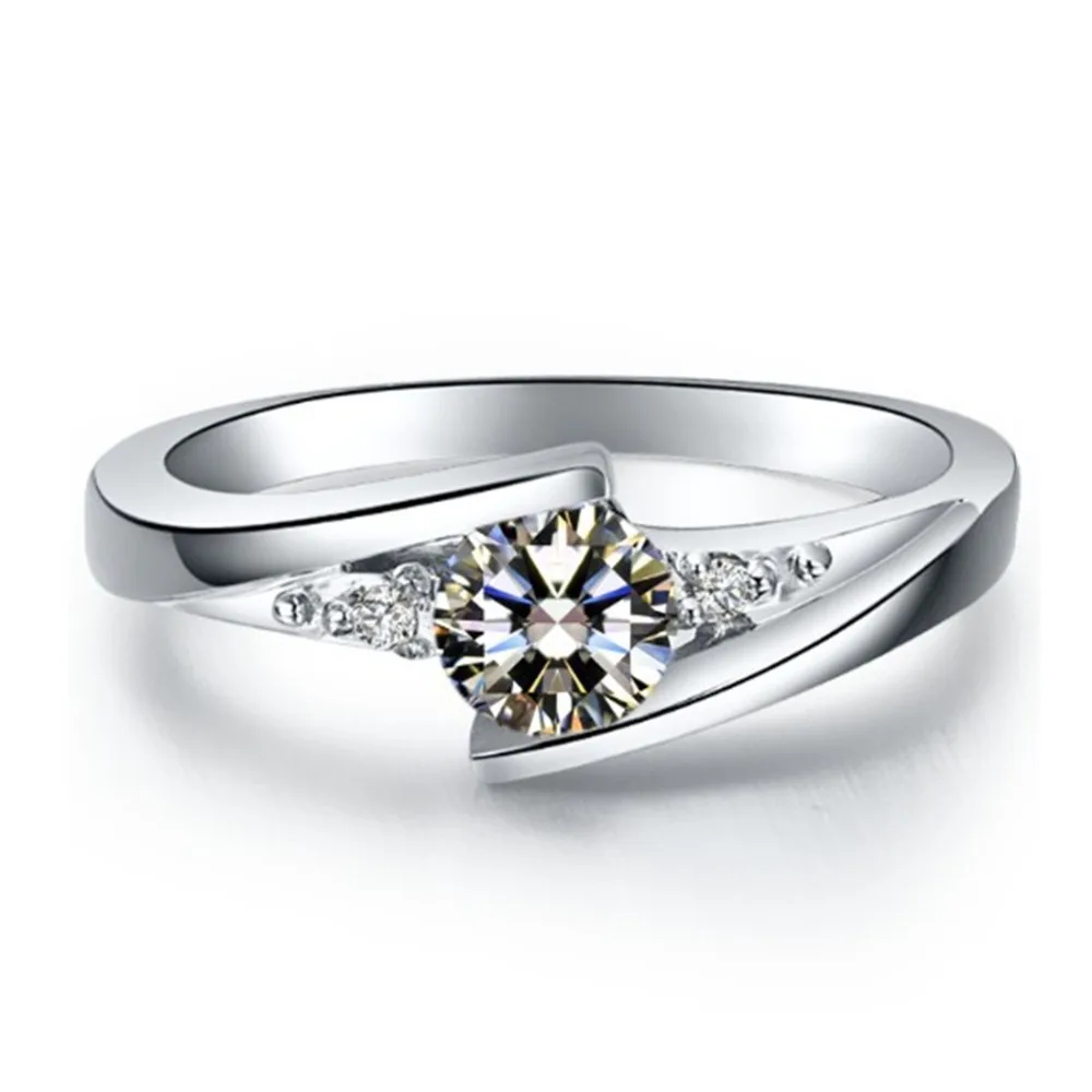 

Test Positive 0.5CT Star Twinkle Moissanite Diamond Ring Platinum 950 Ring Engagement Jewelry