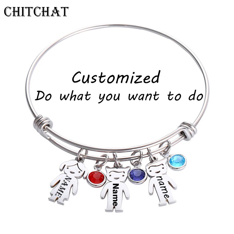 

Customized Cute Boys Girls Bracelets Engrave Name Date ID Bracelet Silver Color Stainless Steel Engrave Bangles For Woman Gift