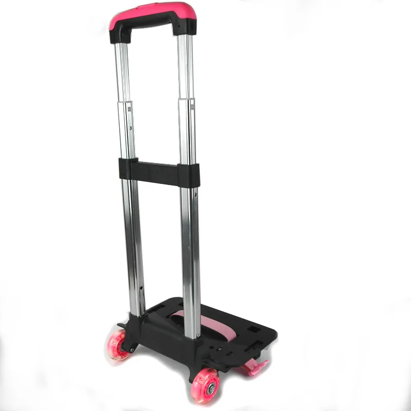 2 Wheel Fold Pull Rod Bracket Roll Removable Trolley Kids Schoolbag Luggage Cart Trolley School Bags Flash Wheel