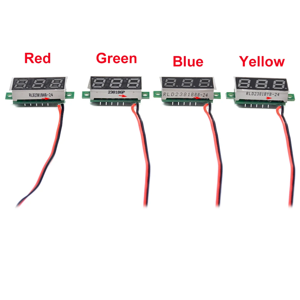 1PC 0.28 Inch Two Lines Mini Voltmeter DC2.5V-30V LED Display Voltage Meter Digital Display Voltmeter,FOUR COLOR OPTIONAL