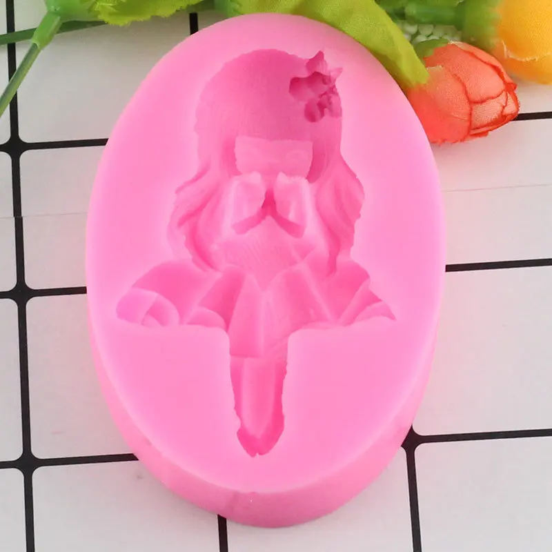 Sugar Craft Girl Shape Fondant Silicone Mould Kitchen Baking Chocolate Pastry Candy Clay Making Cupcake Decoration Tools