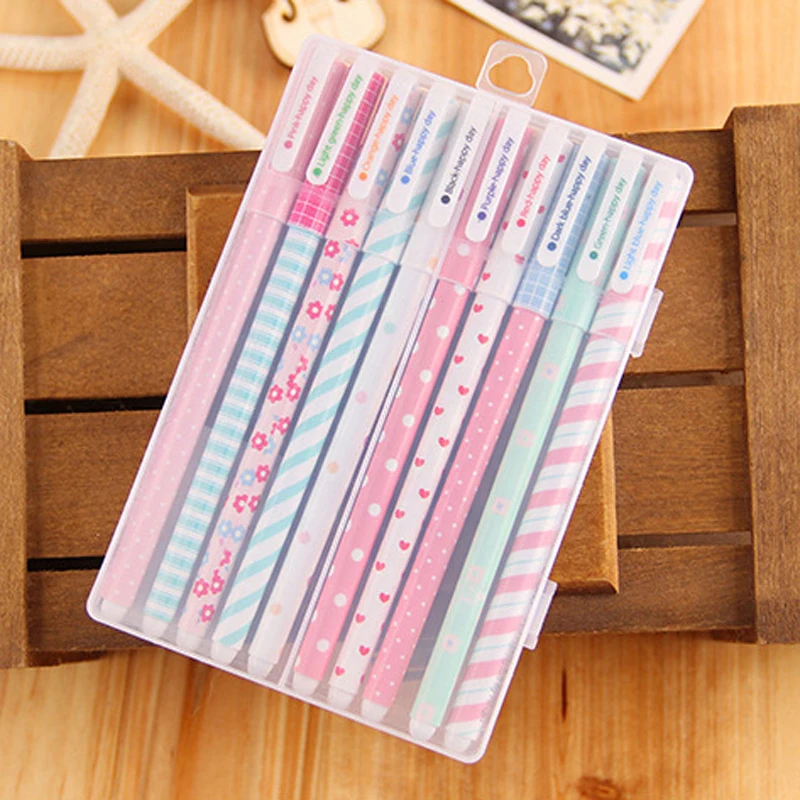 Kleuren Gel Pen Kawaii Briefpapier Koreaanse Kleurrijke Bloem Pennen Canetas Escolar Papelaria Gift Office Materiaal Schoolbenodigdheden
