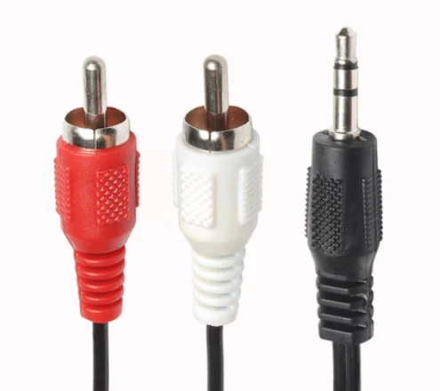 3.5mm Headphone Jack PLUG to 2 RCA Phono Male Stereo Audio Cable Adapter new