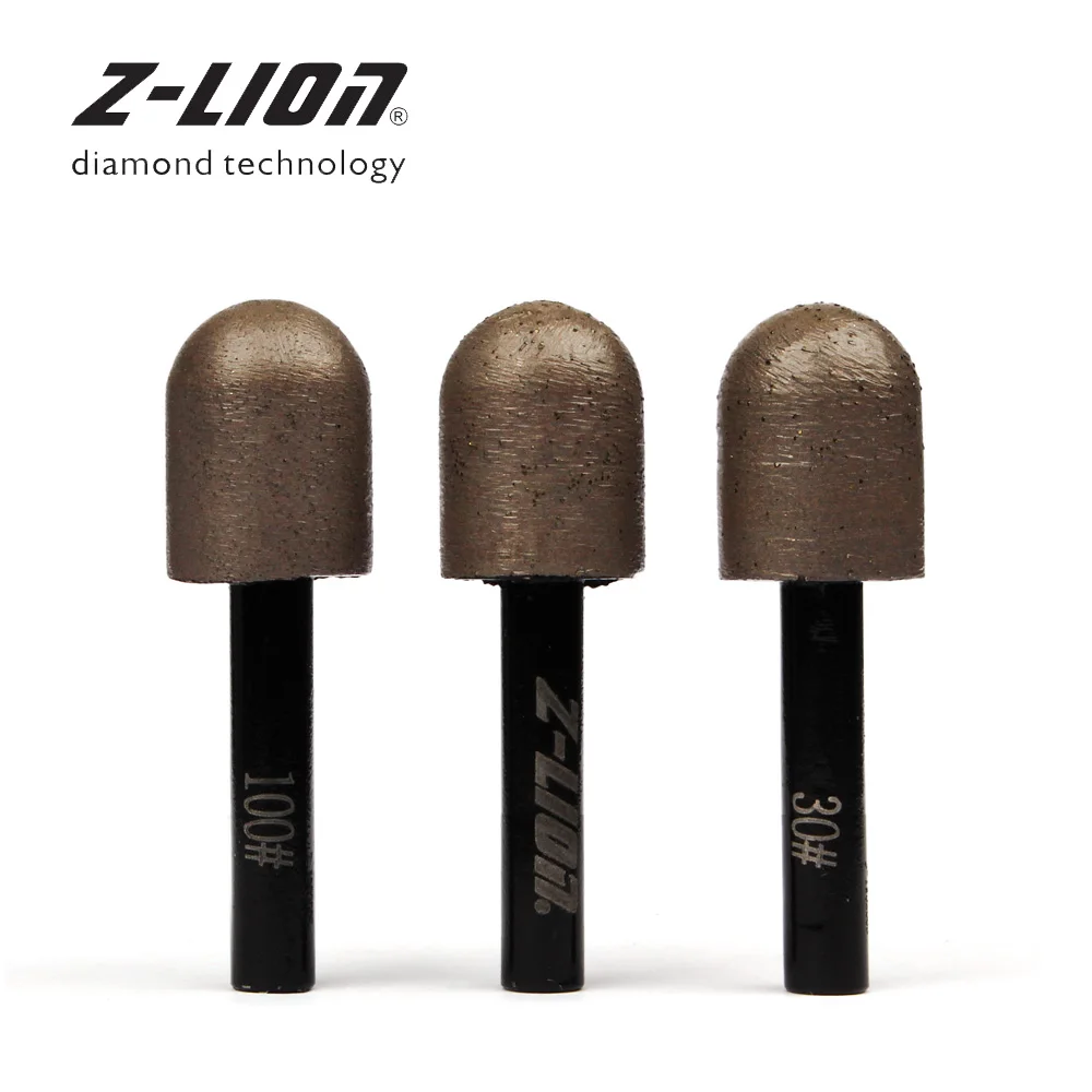 Z-LEAP 3pcs Diamond Sintered Grinding Bit Marble Granite Stone Hole Groove Polishing Wheel Used On Grinder And Drill Grit 30-100